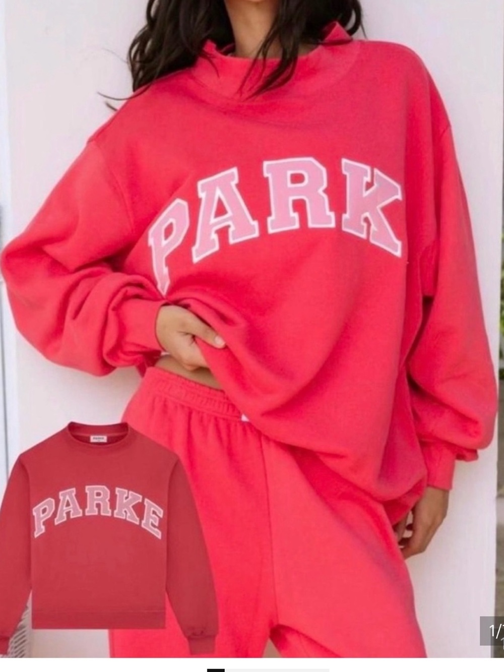 Parke Flamingo pink Mockneck Sweatshirt